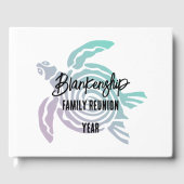 Pastel Green Lila Tribal Turtle Family Wiedersehen Gästebuch (Vorderseite)