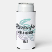 Pastel Green Lila Tribal Turtle Family Wiedersehen Selters Dosenkühler (Seltzer Rückseite)