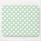 PASTEL GREEN MIT WEISSEN HERZEN MOUSEPAD (Vorne)