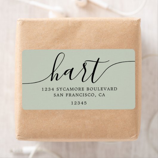 Pastel Green Modern Script-Rücksendeadresse (Insitu)