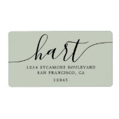 Pastel Green Modern Script-Rücksendeadresse (Vorne)