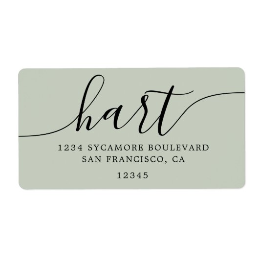 Pastel Green Modern Script-Rücksendeadresse (Vorne)