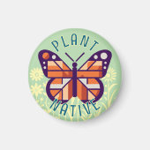 Pastel Green Monarch Butterfly Pflanze Native Cubi Magnet (Vorne)