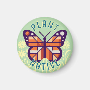 Pastel Green Monarch Butterfly Pflanze Native Cubi Magnet