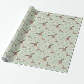 Pastel Green Monkey Valentine Wrapping Paper Geschenkpapier (Ungerollt)