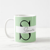 Pastel Green Monogram Classic Tasse - Personalisie (Links)