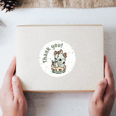 Pastel Green Orange Baby Dragon Danke Stickers Etiketten