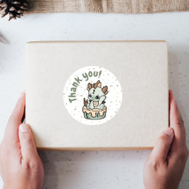 Pastel Green Orange Baby Dragon Danke Stickers Etiketten