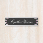 Pastel Green Orchids mit Schreibtisch Name Plate Türschild (Vorderseite )