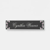 Pastel Green Orchids mit Schreibtisch Name Plate Türschild (Vorderseite )