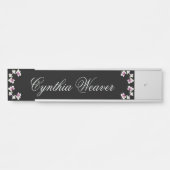 Pastel Green Orchids mit Schreibtisch Name Plate Türschild (Vorderseite )