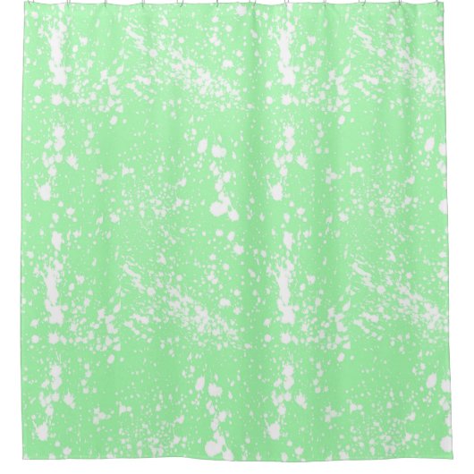 Pastel Green Paint Spritzer Duschvorhang (Vorderseite)
