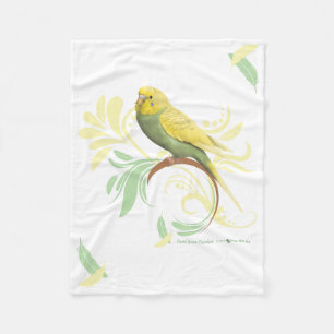Pastel Green Parakeet Blanket Fleecedecke