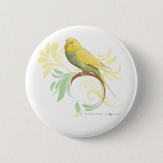 Pastel Green Parakeet Button (Vorderseite)