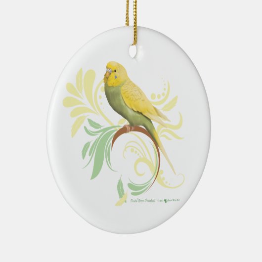 Pastel Green Parakeet Keramik Ornament (Rechts)