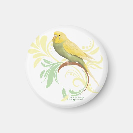 Pastel Green Parakeet Magnet (Vorne)