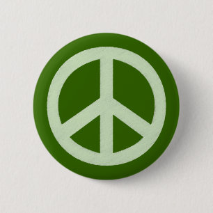 Pastel Green Peace Sign Button