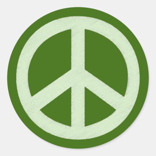 Pastel Green Peace Sign Runder Aufkleber (Vorderseite)