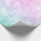 Pastel Green & Pink Glam Bokeh Glitzer & Glitzern Geschenkpapier (Ecke)