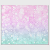 Pastel Green & Pink Glam Bokeh Glitzer & Glitzern Geschenkpapier (Flach)