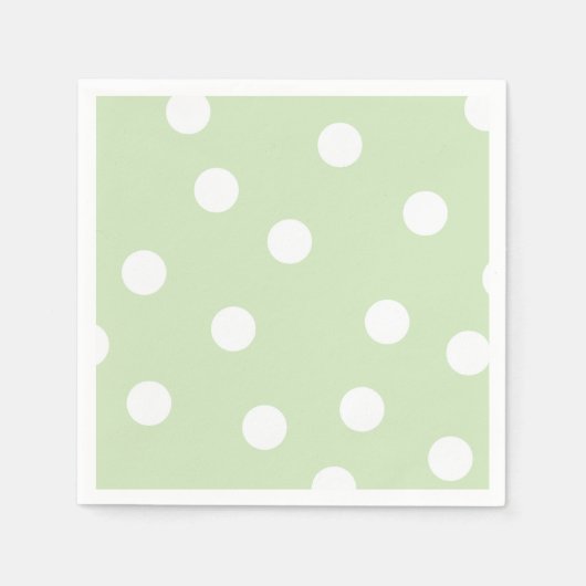Pastel Green Polka Dotted Napkins Serviette (Vorderseite)