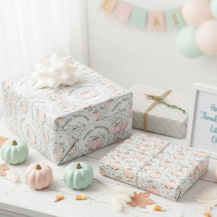 Pastel Green Pumpkin Mama zu sein Glückwunsch Geschenkpapier Set