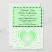 Pastel Green Raining Hearts Valentine's Day Party Einladung (Vorderseite)