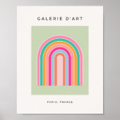 Pastel Green Retro Rainbow Poster (Vorne)