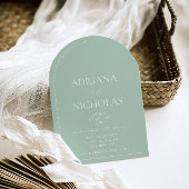 Pastel Green Simple Modern Wedding Einladung