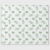 Pastel Green Spring Leaf Floral Geschenkpapier (Flach)