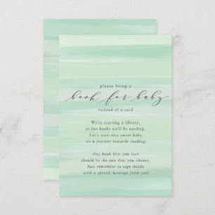 Pastel Green Stripes Book for Baby Card Begleitkarte