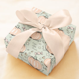 Pastel Green Sweet Little Pumpkin Baby Geschenkpapier