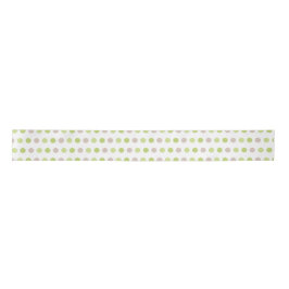 PASTEL GREEN & TAN POLKA DOTS SATINBAND