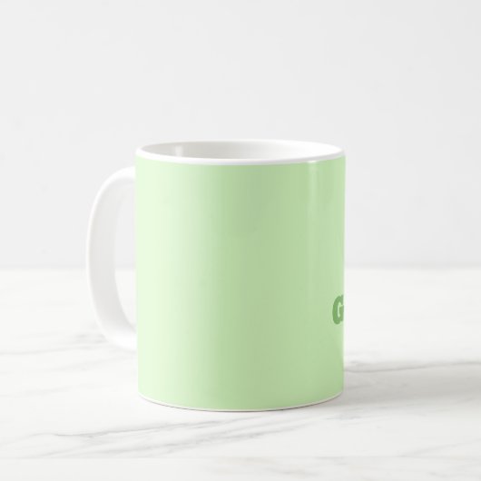 Pastel Green Tea Leaf Solid Farbe Kaffeetasse (Vorderseite Links)