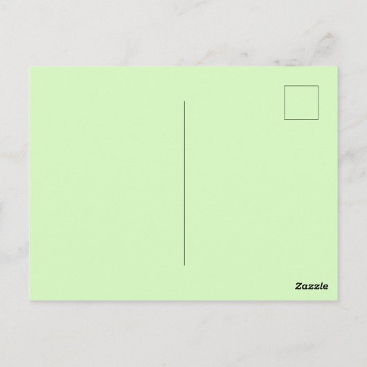 Pastel Green Tea Leaf Solid Farbe Postkarte (Rückseite)
