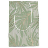 Pastel Green Tropical Palm Tree Holiday Mittlere Geschenktüte (Vorderseite)