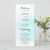 Pastel Green und Blue Sparkling Wedding Programm (Stehend Vorderseite)