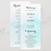 Pastel Green und Blue Sparkling Wedding Programm (Vorne/Hinten)