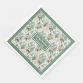 Pastel Green und Gold Napkins Luxe Weihnachten Serviette (Ecke)