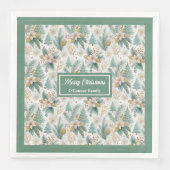 Pastel Green und Gold Napkins Luxe Weihnachten Serviette (Vorderseite)