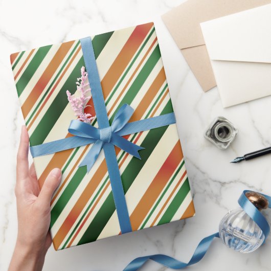 Pastel Green und Orange Retro Elegant Stilvoll Geschenkpapier (Schenken)