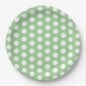 Pastel Green und White Polka Dot Oaster Pappteller (Vorderseite)