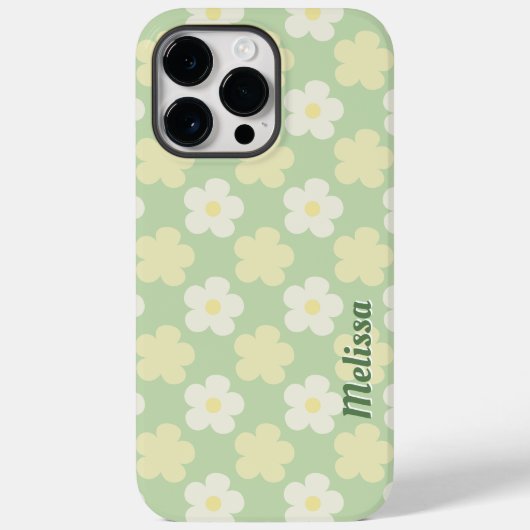 Pastel Green Vintag Floral Individuelle Name Cover (Rückseite)