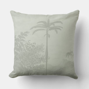 Pastel Green Vintag Palmen Bäume Bohemisch Kissen