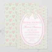 Pastel Green Vintage Fancy Floral Bridal Shower Einladung (Vorne/Hinten)
