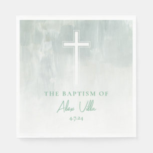 Pastel Green Watercolor Taufe Napkins Serviette