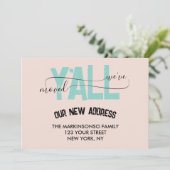 Pastel Green We Moved Y'all Moving Announcement Einladung (Stehend Vorderseite)