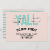 Pastel Green We Moved Y'all Moving Announcement Einladung (Vorne/Hinten)