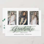 Pastel Green Whimsical ⎢ Abschluss Fotokarte Feiertagskarte (Vorne/Hinten)