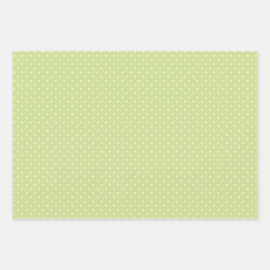 PASTEL GREEN & WHITE HEARTS POLKA DOTS KAROS GESCHENKPAPIER SET (Vorderseite)